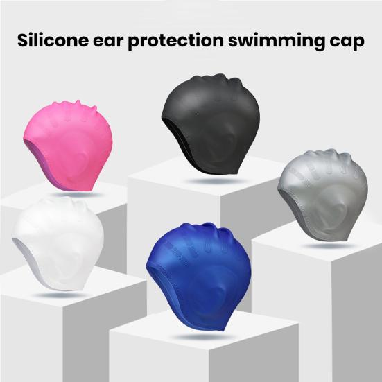 Шапочка для плавания, защита ушей, шапочка для плавания, эргономичный дизайн, высокая эластичность, приятная для кожи, полная защита, шапочка для плавания с длинными волосами