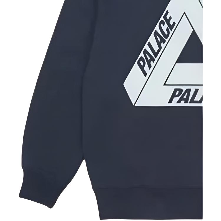 Palace FW21 Толстовка Slub Crew с треугольным логотипом и принтом унисекс, темно-синяя P21CS069