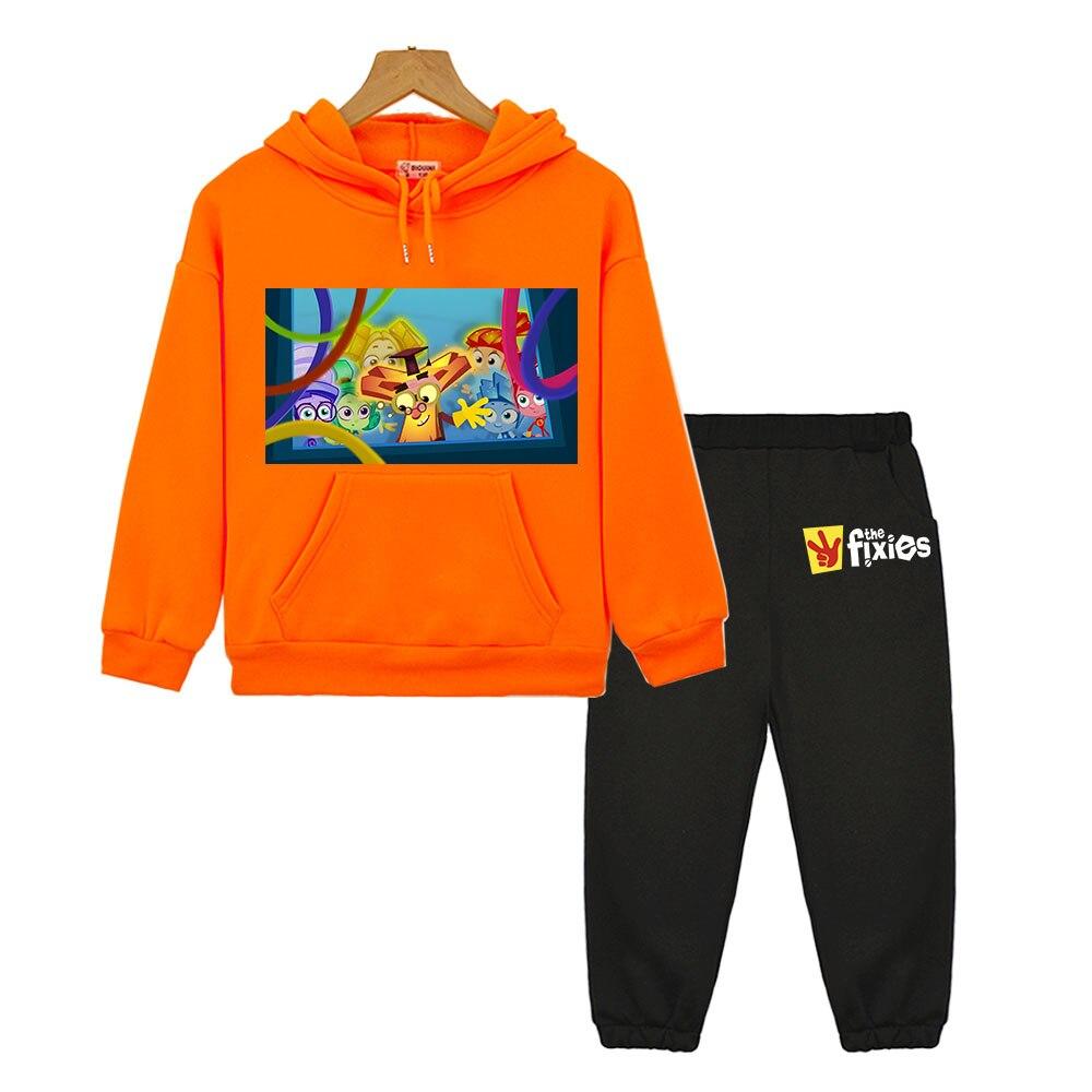Комплекты с капюшоном «Фиксики», флисовая толстовка, детская одежда, осенний пуловер для девочек, куртка y2k, комплекты с капюшоном в стиле аниме для мальчиков, детский костюм