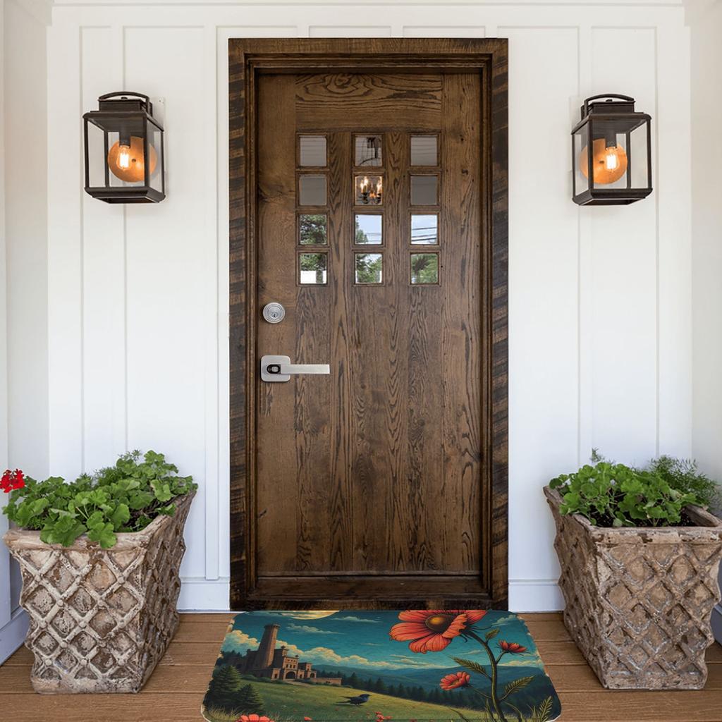 1PC Sunlit Blossom Valley Kitchen Rug Non-Slip Door Mat Pop design Bathroom Rug Bath Mat Carpet for Home Sink Laundry Decoreeree
