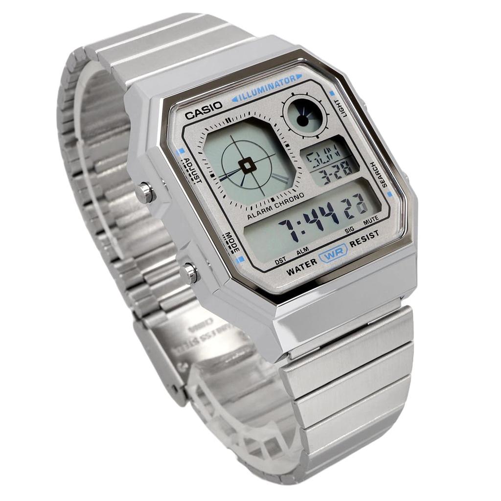 Casio Стандартная серия Vintage Серебристый с металликом Модель для зарубежного рынка Аналогово-цифровые часы, A130WE-7A, Унисекс, Серый, [Б/у]