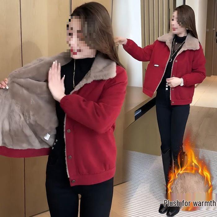 Женское зимнее флисовое пальто - Толстое, теплое, стильное и стройнящее, идеально для мам