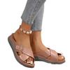 Foreign Trade European and American Large Size Thick-soled Slope Heel Cool Slippers Cross Belt Buckle Beach Sandals Casual Fashion Outer Women's Shoes