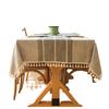 Waterproof Jacquard Imitation Cotton And Linen Embroidery Fringed Tablecloth Lace Geometric Rectangular Dining Table Coffee Table Tablecloth