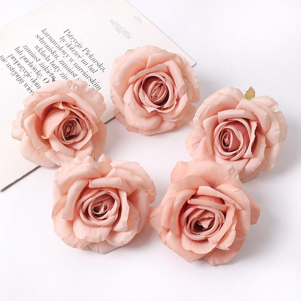 2/5 шт. 10 см искусственные розы, шелковые головки цветов, имитация цветка, украшение дома, комнаты, свадебное украшение, аксессуары для DIY венков
