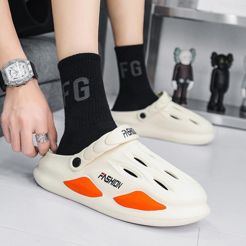 Модные мужские тапочки, удобные уличные сандалии на платформе, сабо, пляжные тапочки, шлепанцы, мужские домашние шлепанцы, обувь для ванной комнаты