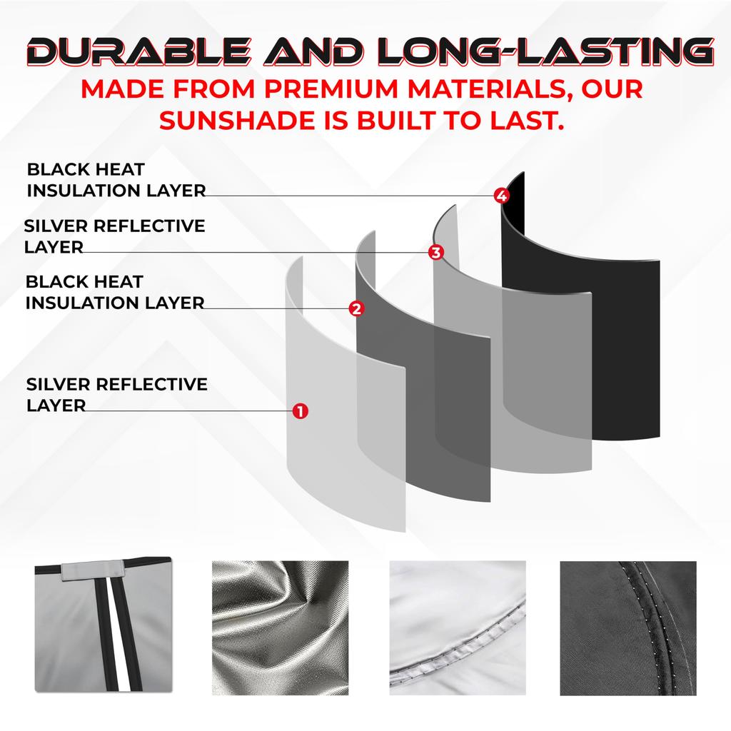 AutoTech Park Folding Sunshade for Porsche 911 UV Easy Custom Fit Windshield Sunshade 2012-2019 Coupe, Resistant, Storage,