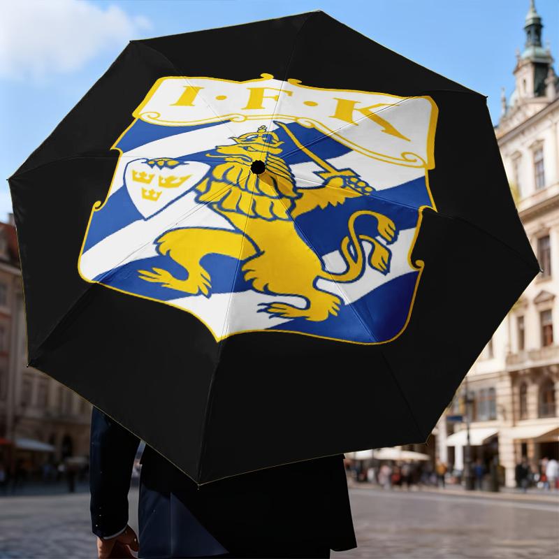Зонт-трость Ifk с гербом льва, складной зонт, автоматический зонт с 8 спицами для путешествий, кемпинга. Подарок на Хэллоуин, Рождество