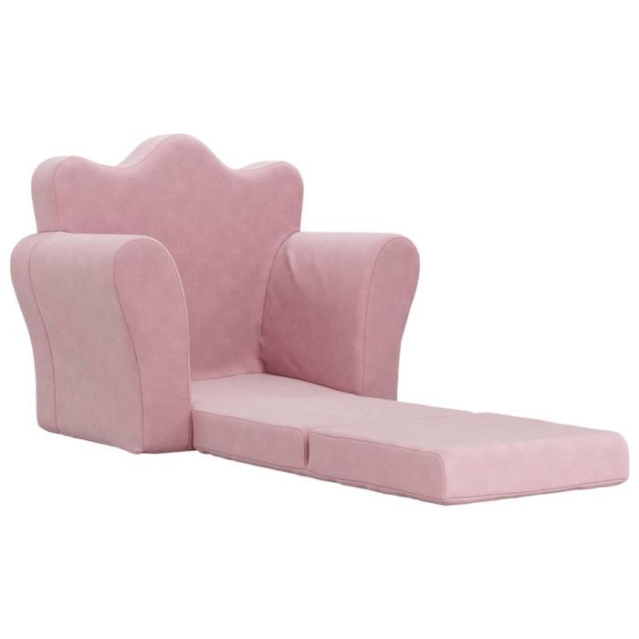 VidaXL Canapé-lit pour enfants rose peluche douce 357057