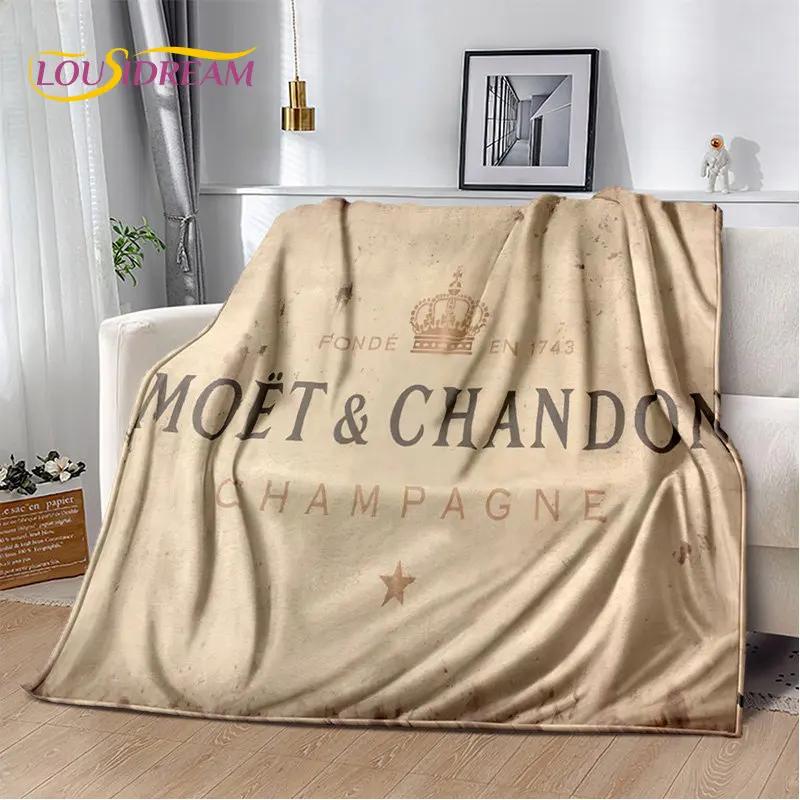 Champagne MMoet  Chandon Soft Plush BlanketFlannel Blanket Throw Blanket for Living Room Bedroom Bed Sofa Picnic Cover Office
