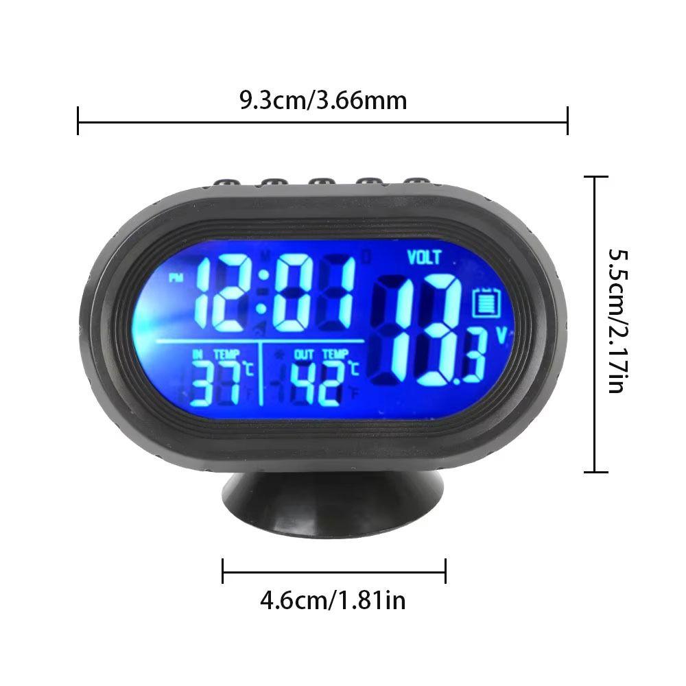 12V-24V Car Battery Voltage Volt Voltmeter Tester Freeze Alert Car Voltmeter Thermometer  Car