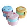 540Ml Animal Lunch Box Japanese Double-Layer Round Mini Bento Box Children'S Fruit Box Snack Box Microwave Kids Lunch Box