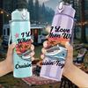 1PC I Love We Cruise Sunset Ship 750ml Color Plastic Sports Water Bottle Leakproof Flip Straw Lid Suitable for Sports Office Home Use