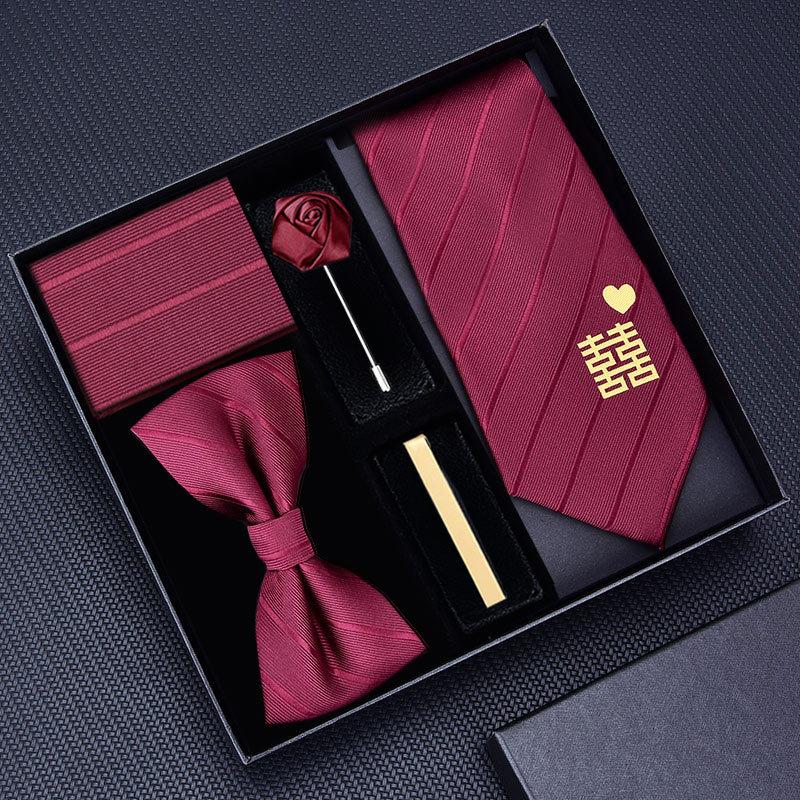 Meier Men's wedding tie five-piece set - business formal bow tie