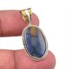 Natural Pietersite Gemstone 925 Solid Sterling Silver TwoTone Pendant 1.50" Y9r36