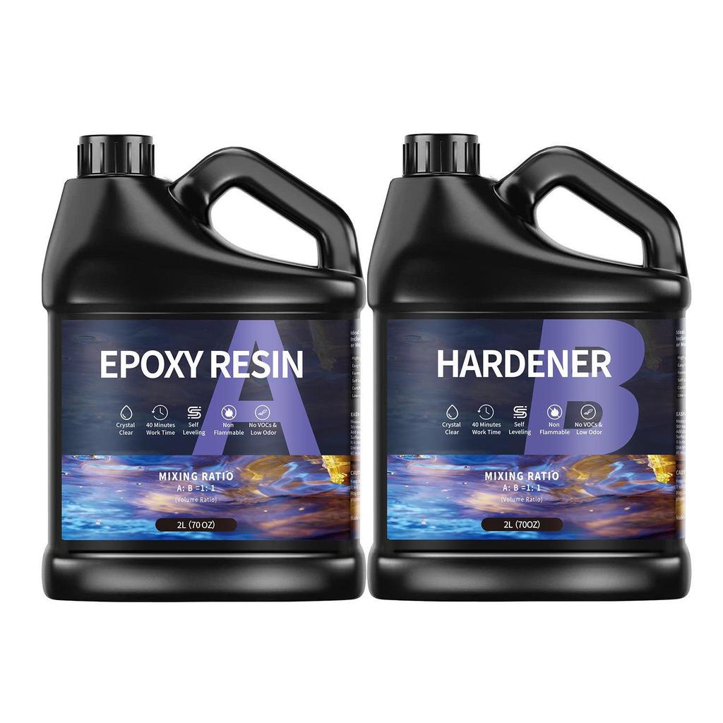 Черный галлон прозрачная эпоксидная смола AB Crystal Glue 1:1