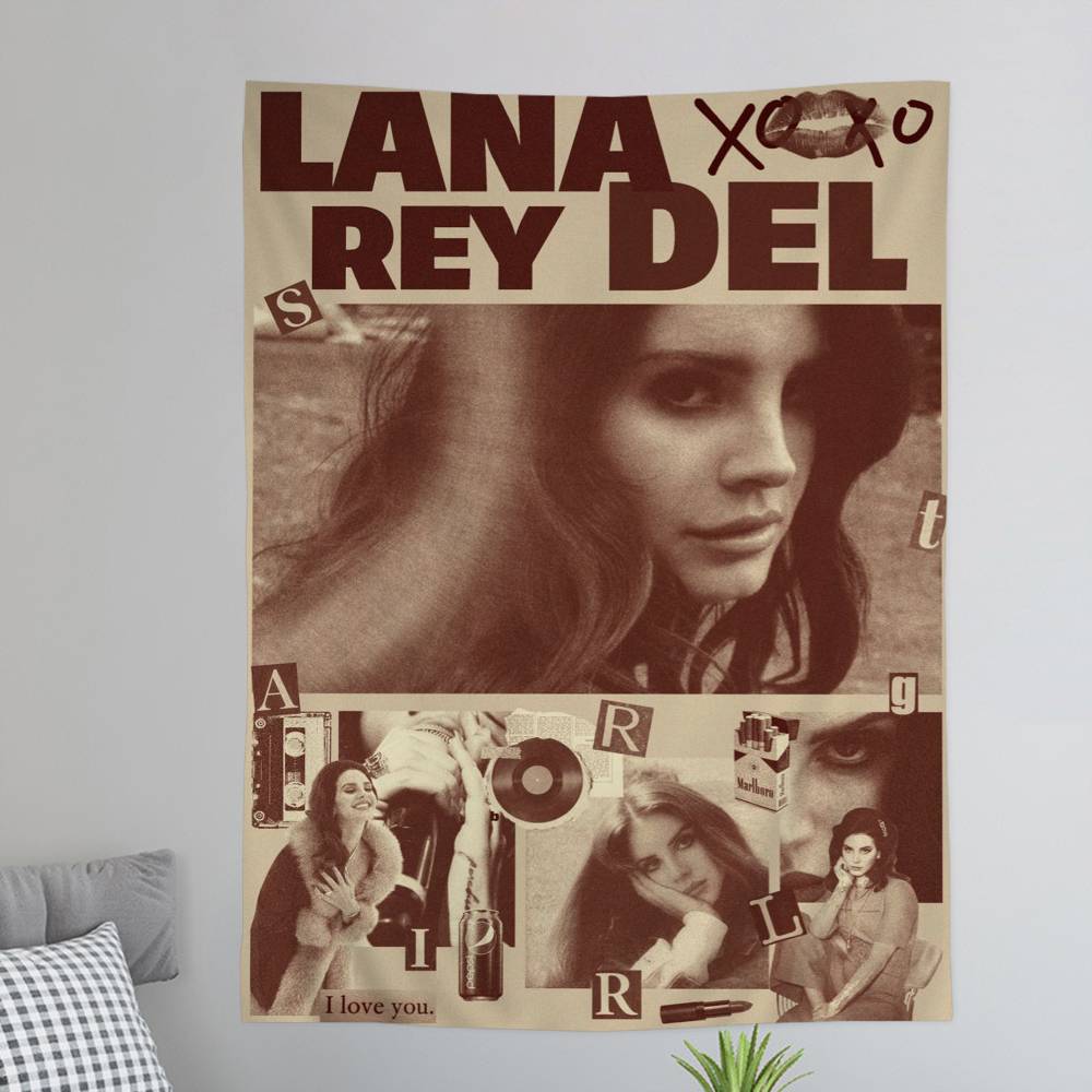 Singer LLana DDel RRey Printed Large Wall Tapestry Hanging Tarot Hippie Wall Rugs Dorm Home Decor