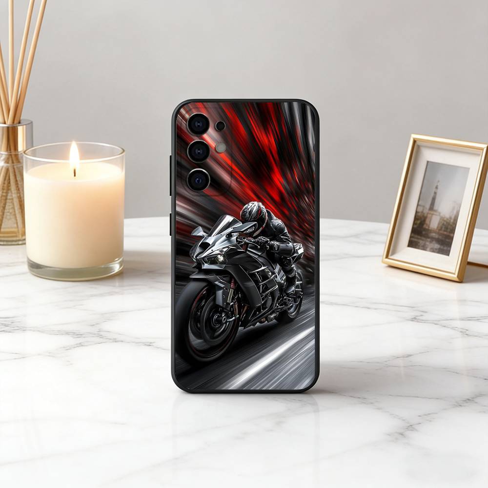 M-Мотоцикл Крутой R-Rider MR Чехол для телефона Черный Силиконовый Мягкий Для Samsung S25,S24,S21,S22,S23,S30,Ultra,S20,Plus,Fe,Lite