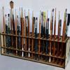 1pc Spacious Modern Wooden Paint Brush Holder - Multi-Slot Organizer with Removable Art Pen Holder, Durable Artist Tool Storage for Studio & Home,