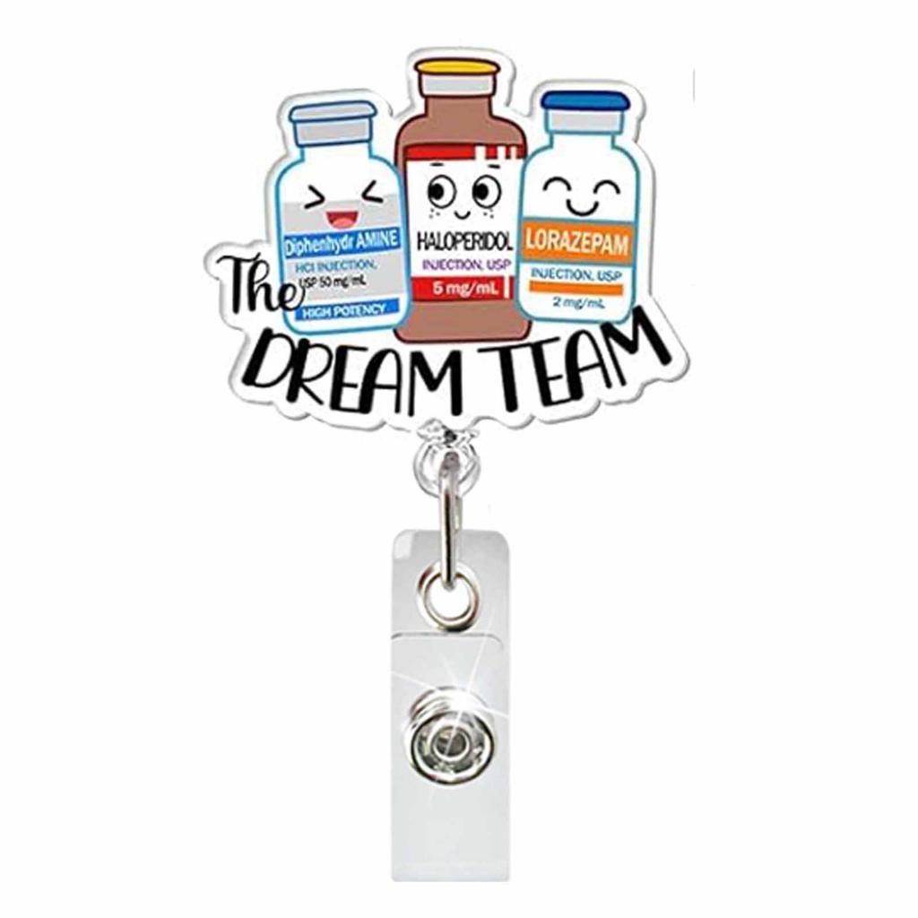 Acrylic Halloween Spooky Ghost Eyeball Skeleton Retractable Badge Reel Rotating ID Badge Holder Crocodile Clip for Doctor Nurse