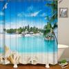 Sunny Beach Seaside Scenery 3D Printing Shower Curtain Large Size 300x180cm Waterproof Polyester Home Decor Curtain With Hooks