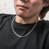 Мужская стальная цепочка Brodiaea с узором «елочка» (S), Серебристый, Якорная Цепь, Нержавеющая Сталь, Гипоаллергенный [Общая Длина: 50см]