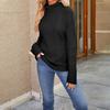 Женская мода, водолазка, вязаный свитер, женский осенне-зимний новый однотонный вязаный верх, темпераментная водолазка, нижняя рубашка
