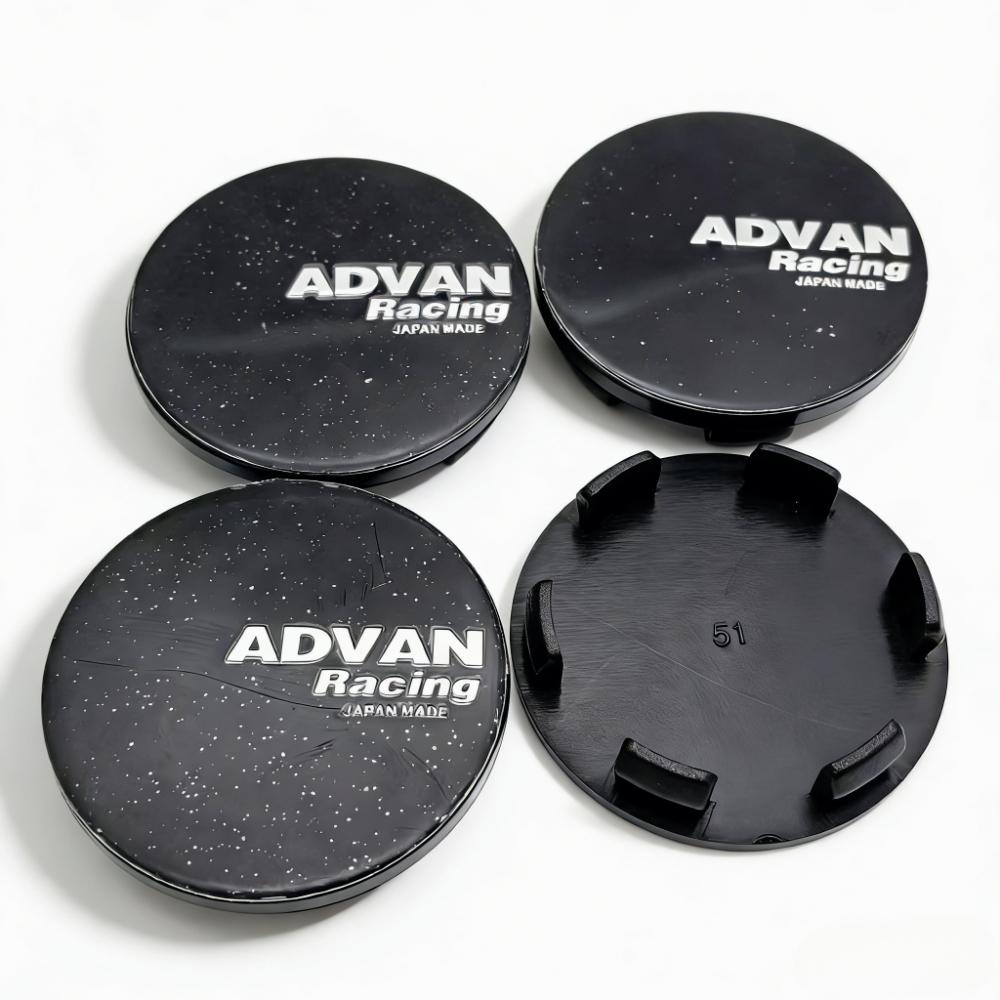 4pcs ADVAN Racing Logo Emblem Badge Car Wheel Center Caps 51MM Clips 46MM Rim Hubcaps Dust Cover Wheels Hub Cap Car Accessories