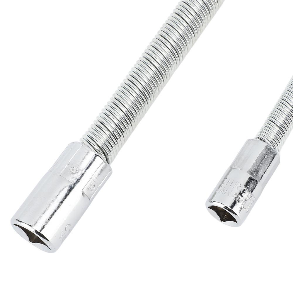 3Pcs Silver Bendable Shaft Set Carbon Steel Flex Socket Wrench Socket Extension Bar Automotive