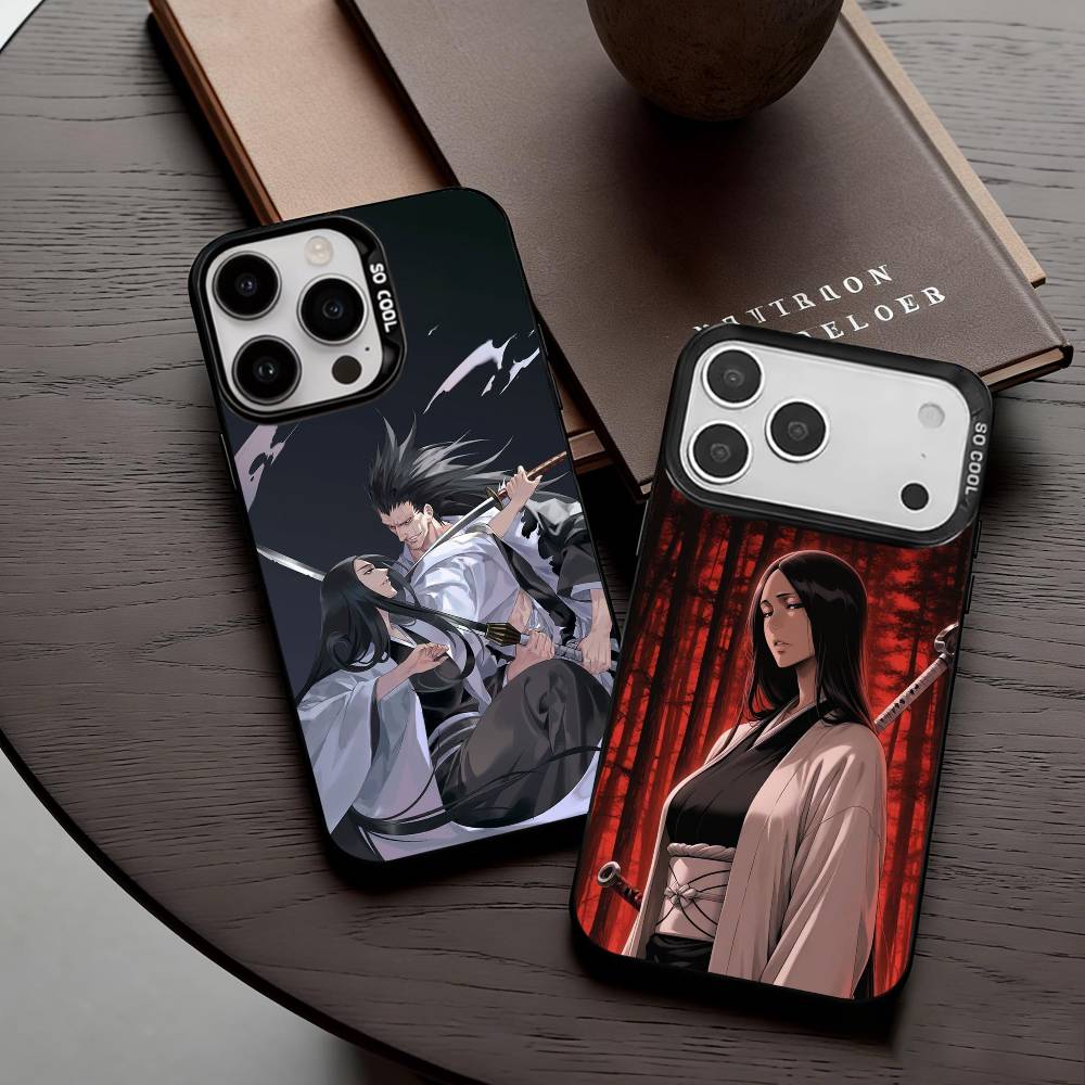 Чехол для телефона R-Retsu Unohana B-Bleachs для iPhone17,16,15,14,13,12,11 Plus,Pro Max Черный Конфетный серебристый чехол для телефона