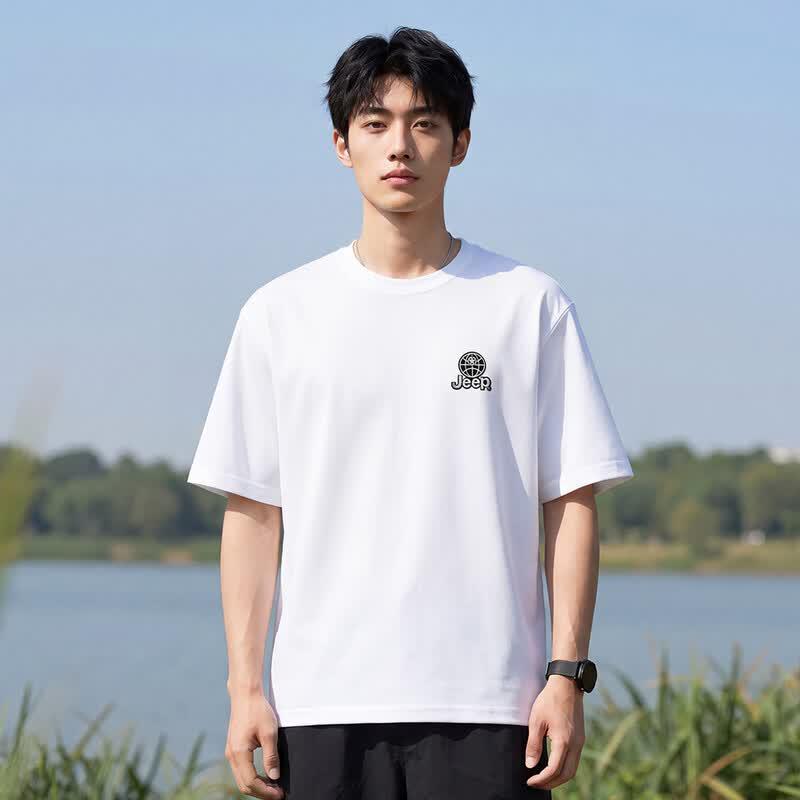 Jeep Men's Cotton Loose Fit Short Sleeve Sports T-Shirt