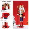 2Pcs 30CM Wooden Nutcracker Puppet Figurine Hand Painted Nutcracker Soldier Model Doll Christmas Ornaments Home Decoration