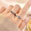 1 Pair Blue Zircon White Copper Plated Platinum Overlap Open Couple Ring Men Women Propose Gift Finger Jewelry Wholesale