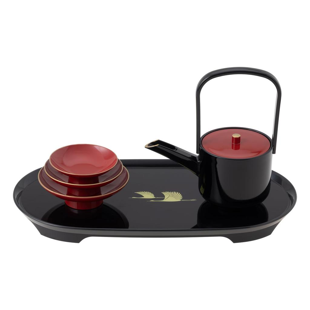 Лакированные изделия Яманака, тосо, журавль, благоприятная чаша для сакэ, набор подставок для тосо, лакированные изделия Яманака, традиционное ремесло, сделанное в Японии, Новый год