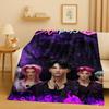 2026 New Cartoon Kpop Demon Hunters Zoey Rumi Mira Music Flannel Blanket,Ultra Soft Plush Throw for Home Bedroom Bed Sofa Cover
