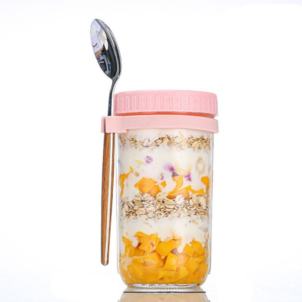 Контейнеры для йогурта 16 унций с крышками, банки для хранения хлопьев, стеклянные бутылки, контейнеры