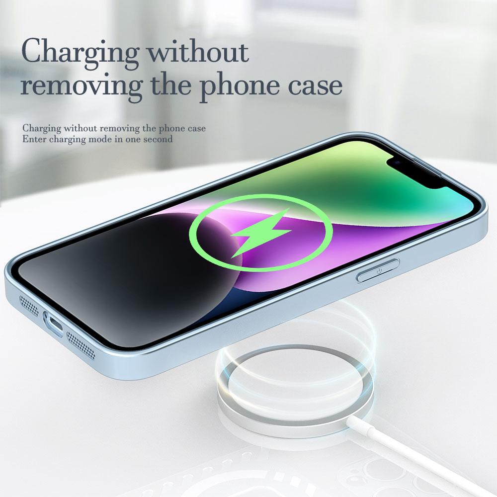 R-JUST SJ55 For iPhone 14 Magnetic Case TPU+PC+Metal Drop-proof Phone Cover Compatible with MagSafe