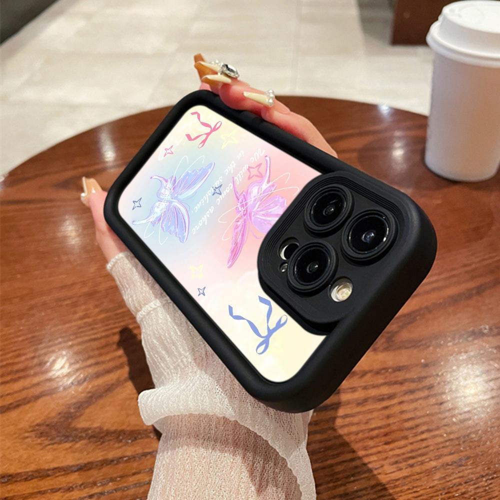 Мягкий чехол для телефона Angel Eye для Samsung A13 A23 A53 A14 A24 A34 A54 A15 A25 A35 A55 S20 S23 FE S24 Ultra Ae67 Бабочка цветок милый мультяшный арт-дизайн
