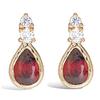 [J8613] - Gold Plated 'Sissi' Golden Garnet Earrings - 14x6 Mm