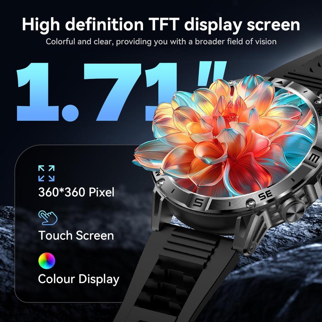 Умные часы QTLLBT с более чем 100 спортивными режимами, ответом на звонки/совершением звонков, фитнес-трекером, шагомером, пользовательскими циферблатами, погодой