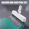 Метла с совком Комбо Инструмент для уборки Ручка Самоочищающийся совок Регулируемая Длинная Набор 3-в-1 Зубья В помещении На улице