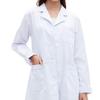 Doctor Coat White Long-Sleeved V-Neck Anti-Fouling Lab Coat Men Women Multi-Pocket Design Work Lab Coat