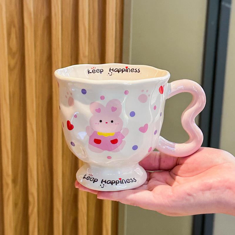 Graduation Season Souvenirs for Classmates and Teachers, Cute Rabbit Ceramic Mug, Birthday Gift Box for Boys and Girls