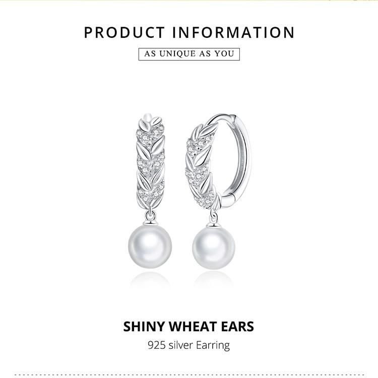 BISAER Женские серьги из 925 стерлингового серебра оригинального дизайна