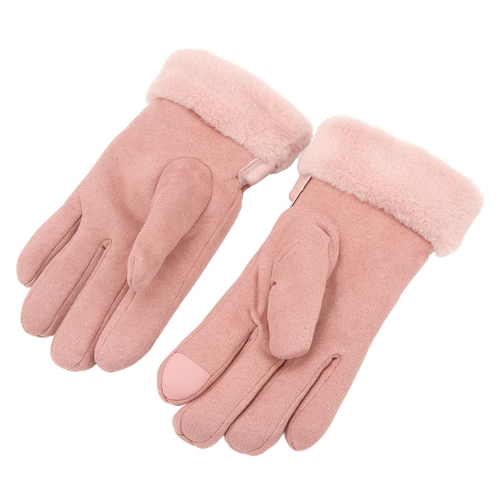 Pink USB Heating Gloves Hand Warmer Touch Screen Design Adjustable Temperature for Women Skiing