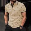 Men's Polo Shirts Short Sleeve Print Golf Shirts Fashion Casual Beach Collared T-Shirts