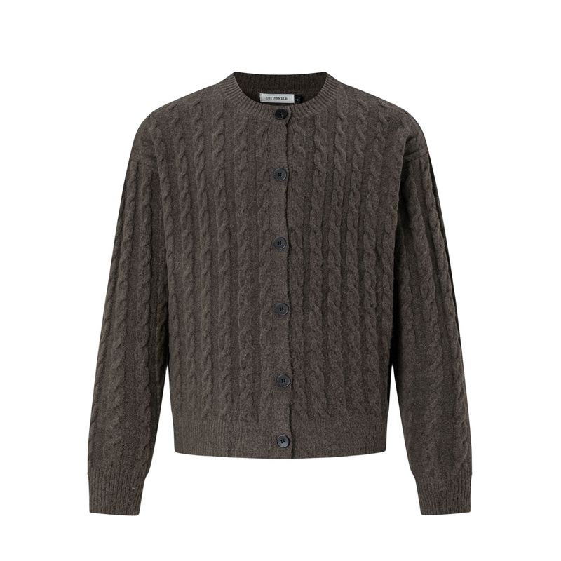 Kisko Autumn and Winter American-Style Commuter Casual Cable Knit Sweater for Men and Women, High-End Loose Cardigan Jacket