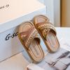 Baby Kids Girls Summer Beach Slippers Toddlers Ethnic Style Open Toe Slide Slippers Nonslip Cross Slippers Fashion Chic Roman