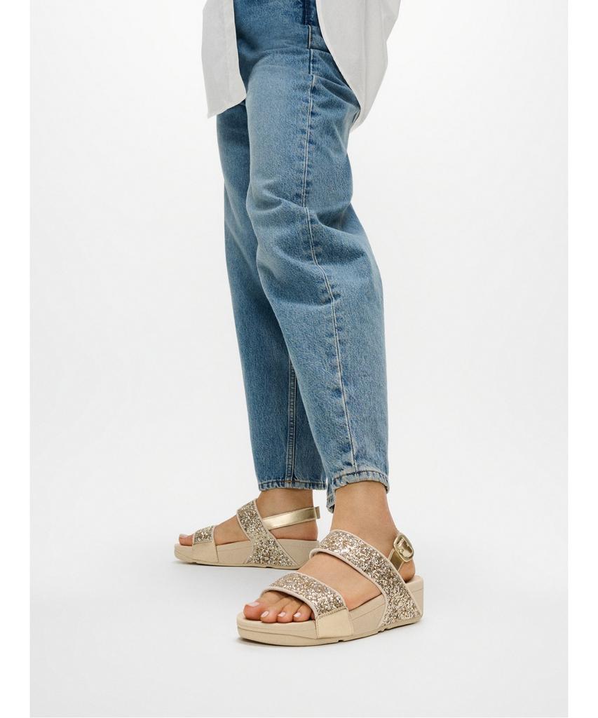 Женские сандалии Fitflop Lulu с блестками, разноцветные, с ремешком на пятке - Платиновый/Серебряный (Ft64K2S222)