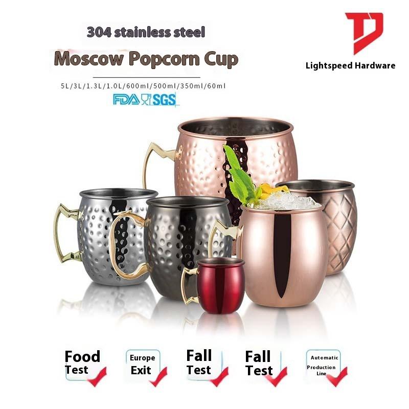 500 мл Mule Cup нержавеющая сталь коктейльная кружка пивная кружка медный бокал коктейльная винная кофейная кружка шампанское вечеринка бар посуда для напитков инструменты